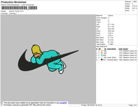 Swoosh Homer Embroidery File 4 size