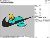 Swoosh Homer Embroidery File 4 size