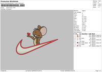 Swoosh Jerry Embroidery File 6 sizes