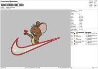 Swoosh Jerry Embroidery File 6 sizes