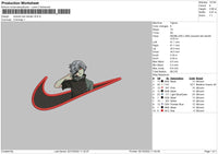 Swoosh Ken Kaneki Embroidery File 6 sizes