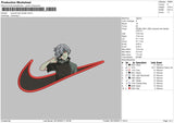 Swoosh Ken Kaneki Embroidery File 6 sizes