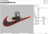 Swoosh Ken Kaneki Embroidery File 6 sizes