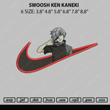 Swoosh Ken Kaneki Embroidery File 6 sizes