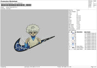 Swoosh Killua Bolt Embroidery File 4 size