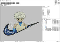 Swoosh Killua Bolt Embroidery File 4 size