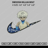 Swoosh Killua Bolt Embroidery File 4 size