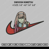 Swoosh Kimetsu Embroidery File 4 size