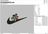 Swoosh luffytaro Embroidery File 6 sizes