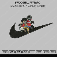 Swoosh luffytaro Embroidery File 6 sizes