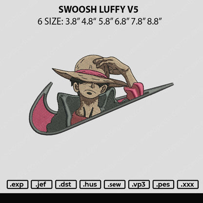 Swoosh Luffy V5 Embroidery File 6 sizes