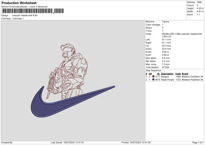 Swoosh Chief Embroidery File 6 sizes