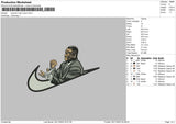 Swoosh Mike002 Embroidery File 6 sizes