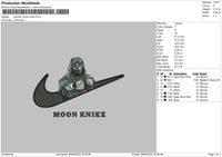 Swoosh Moon Knike Embroidery File 5 sizes