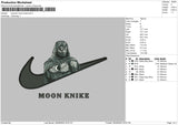 Swoosh Moon Knike Embroidery File 5 sizes