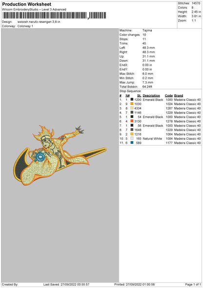 Swoosh Naruto Saringan Embroidery File 5 sizes