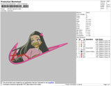 Swoosh Nezuko Embroidery File 4 size