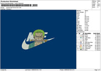 Swoosh Zoro Embroidery File 6 sizes