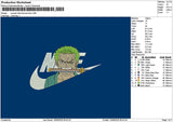 Swoosh Zoro Embroidery File 6 sizes