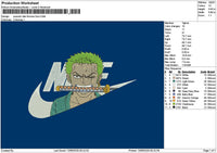 Swoosh Zoro Embroidery File 6 sizes