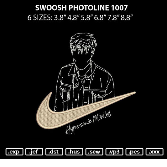 Swoosh Photoline 1007 Embroidery File 6 sizes