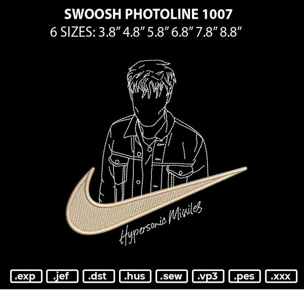 Swoosh Photoline 1007 Embroidery File 6 sizes