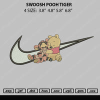 Swoosh Pooh Tiger Embroidery File 4 size