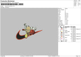 Swoosh Punchman Embroidery File 6 sizes