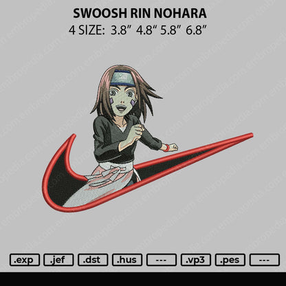 Swoosh Rin Nohara Embroidery File 4 size