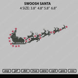 Swoosh Santa Embroidery File 4 size