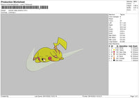 Swoosh Sleep Pikachu Embroidery File 6 sizes