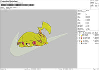 Swoosh Sleep Pikachu Embroidery File 6 sizes