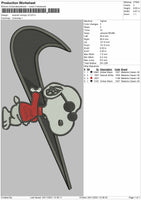 Swoosh Snoopy Embroidery File 6 size