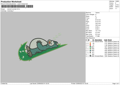 Swoosh Snorlak Embroidery File 6 sizes