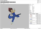 Swoosh Son Goku Embroidery File 9 size