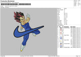 Swoosh Son Goku Embroidery File 9 size