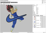 Swoosh Son Goku Embroidery File 9 size