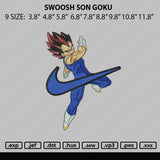 Swoosh Son Goku Embroidery File 9 size