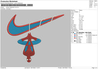 Swoosh Spiderman V4 Embroidery File 11 Size