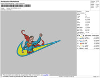 Swoosh Superman Embroidery File 4 size