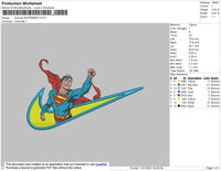 Swoosh Superman Embroidery File 4 size