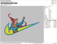 Swoosh Superman Embroidery File 4 size