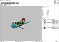 Swoosh Tanjiro V2 Embroidery File 4 size