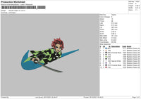 Swoosh Tanjiro V2 Embroidery File 4 size