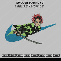 Swoosh Tanjiro V2 Embroidery File 4 size