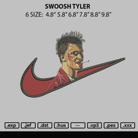 Swoosh Tyler D Embroidery File 6 sizes