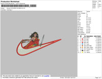 Swoosh Wonder Women Embroidery File 4 size