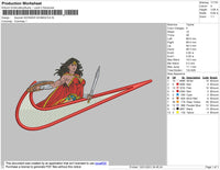 Swoosh Wonder Women Embroidery File 4 size