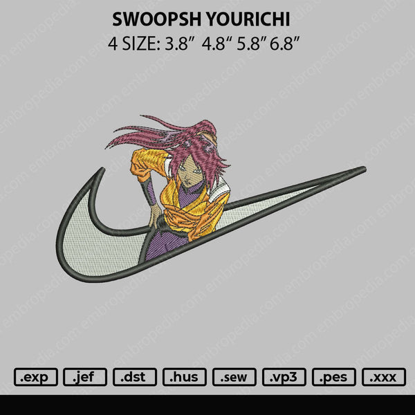 Swoosh Yourichi Embroidery File 4 size