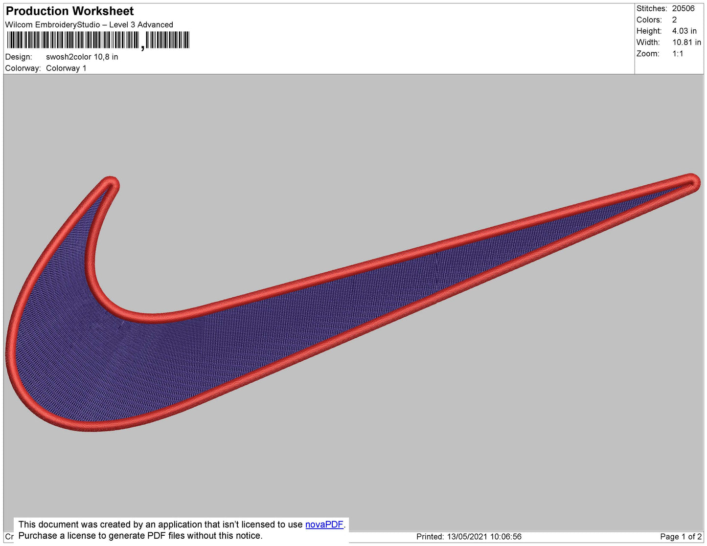Swoosh 2 Color 10 size